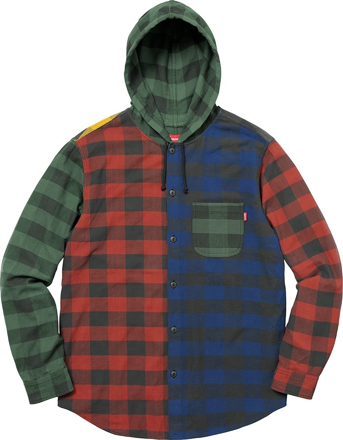 Hooded Buffalo Plaid Flannel Shirt view 2
